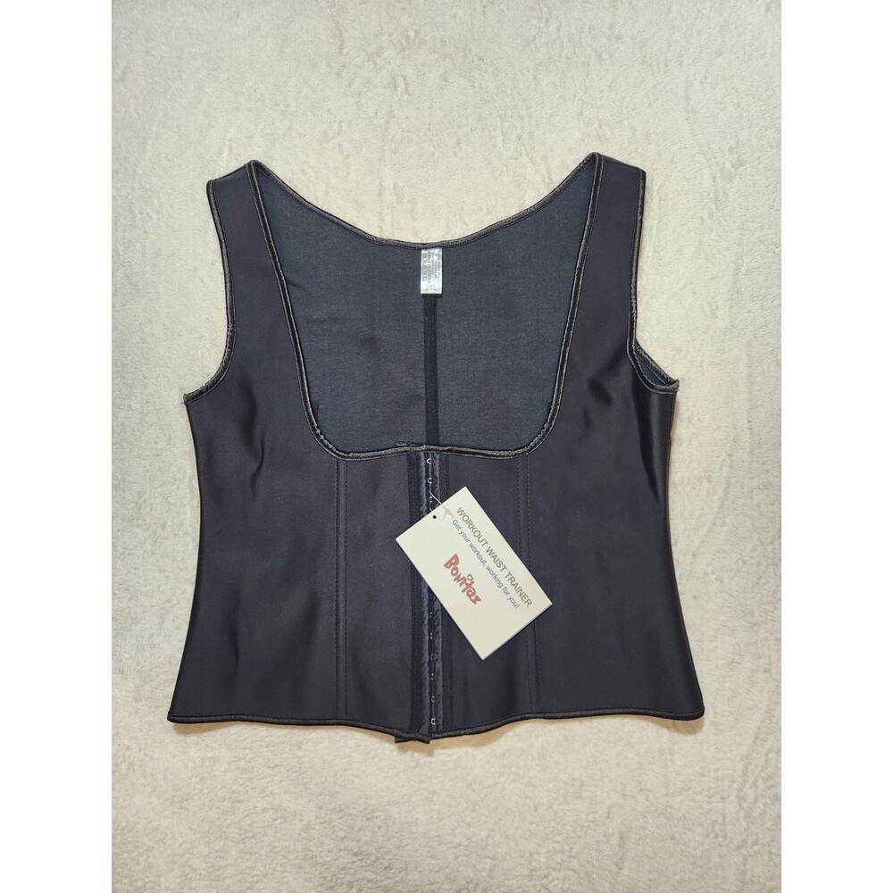 Bonitaz Black Waist Trainer Shapewear 3XL Plus Size Hook & Eye Front Closure NWT